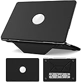 Batianda Premium PU Leather Case for New MacBook Air 13 inch 2025 M4 2024 2022 Model A3240/A3113/A2681 Magnetic Foldable Stand (Holds 20lbs) & Microfiber Lining - Business Protective Cover, Black