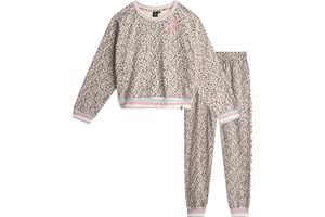 Volcom Girls Sweatpants Set - 2 Piece Fleece Fashion Crewneck Sweatshirt and Jogger Sweatpants for Girls Matching Set