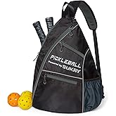 SUKRY Pickleball Bag Sling backpack with Water Bottle Holder for Men and Women Pickle ball Accessories Water-Resistant Sprot Bag