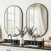 Oval Bathroom Mirror for Wall, 2 Pack 24"x36" Bathroom Vanity Mirror for Over Sink, Bedroom, Living Room, Entryway, Metal Frame & HD Shatterproof Glass, Wall Mounted Horizontally or Vertically(Black)