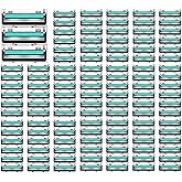 Mens Razor Blade Refills,2-Blade Razor Cartridges with Lubricating Strip Compatible with Atra razor handles. 120 Count, Delivers a Clean, Close Shave