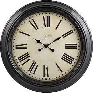 La Crosse Quarz-Wanduhr Im Taschenuhr-Design – 22,9 Cm, Salbeigrün Mit Metallischen Akzenten