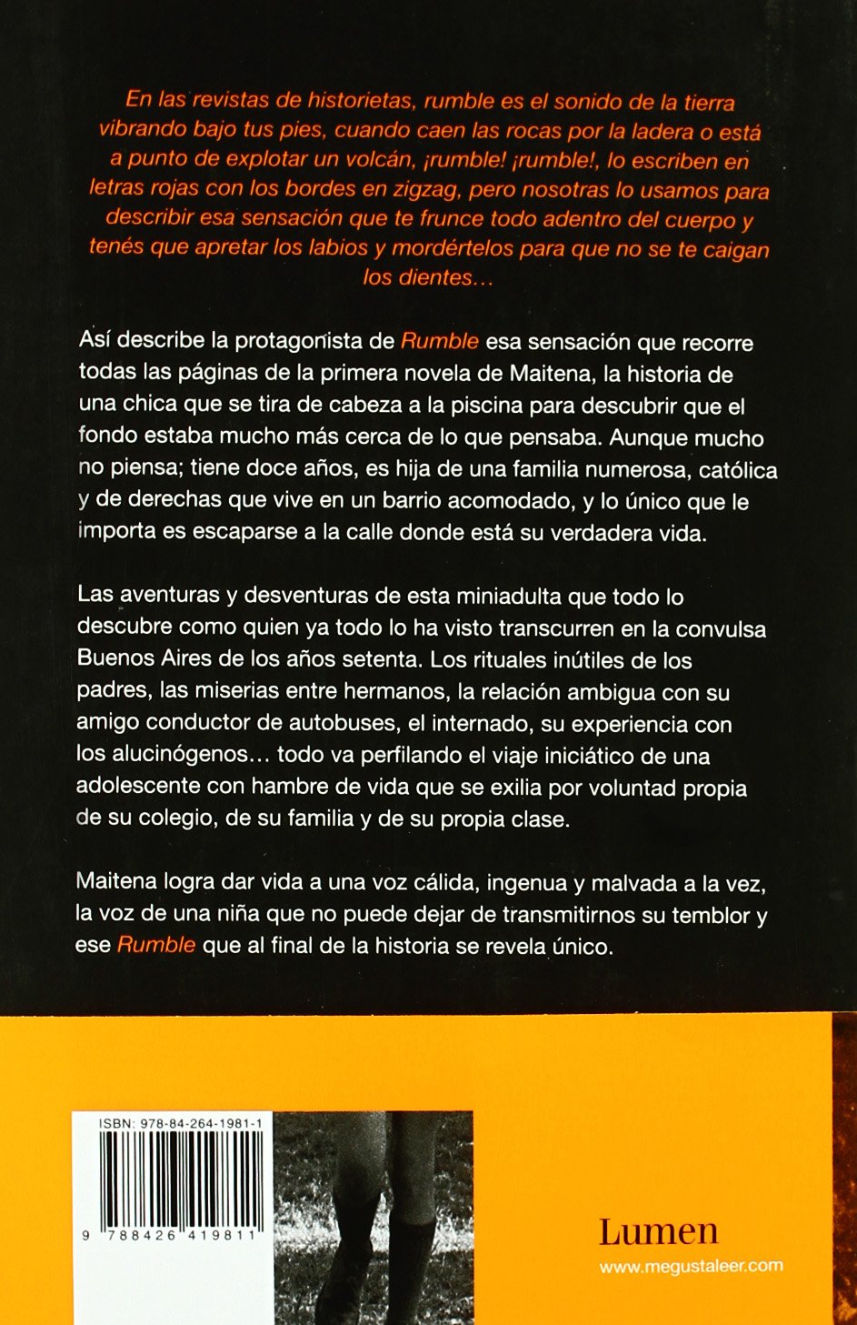 Rumble Narrativa Spanish Edition Maitena Maitena 9788426419811 Amazon Com Books