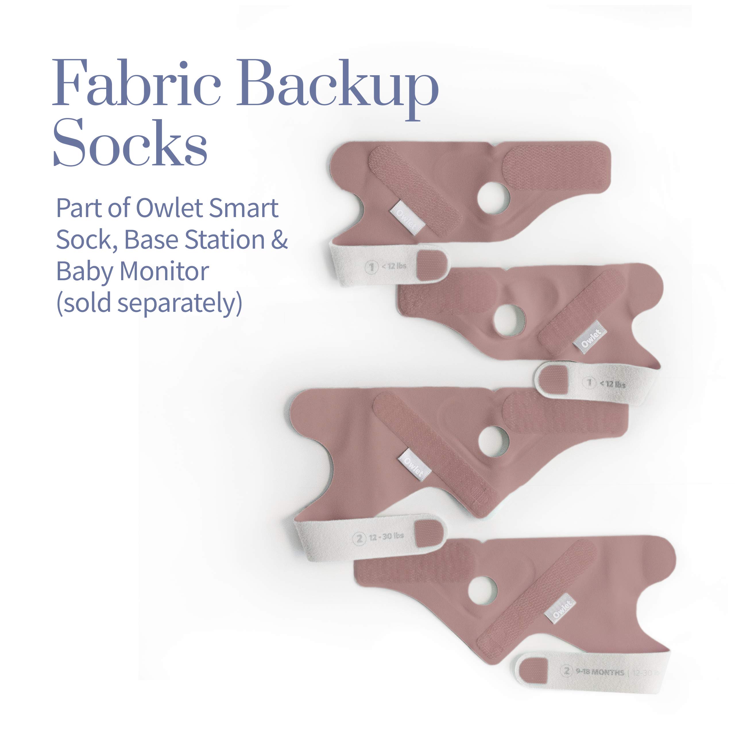 Owlet Accessory Fabric Sock for Dream Sock Baby Monitor, Fits Babies 0 to 18 Months, Dusty Rose (Sensor and Base Station Not Included)