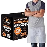 Xpose Safety Plastic Disposable Aprons for Cooking Individually Packaged Durable 1 Mil Waterproof Polyethylene 24" x 48"