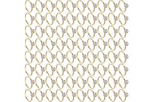 SHENLIU 80 Pieces Fake Rings, Silver Diamond Engagement Rings, Plastic Ring for Bridal Shower for Bridal Shower Party Wedding Table Decorations Cupcake Toppers