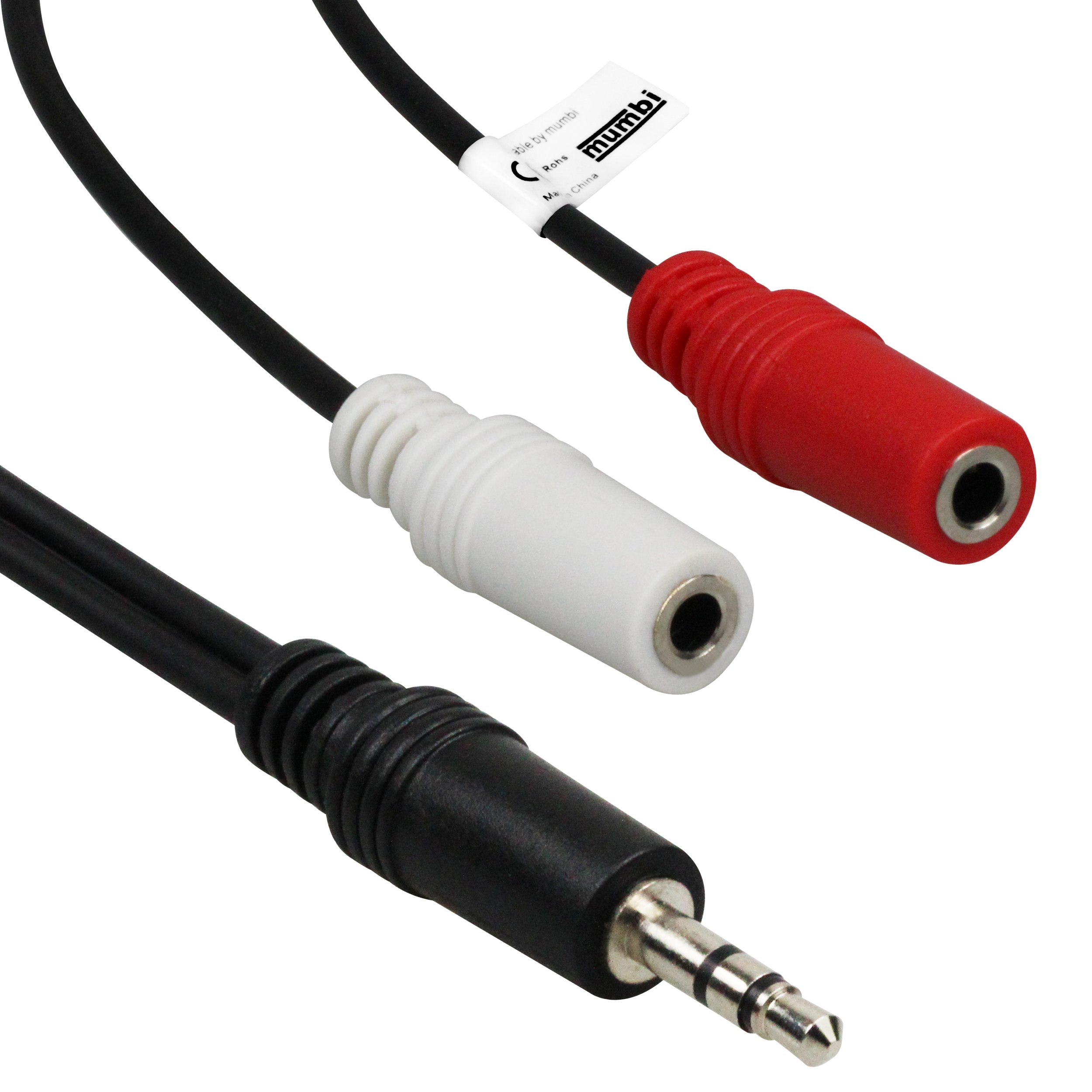 mumbi 0.2m 3.5mm Audio Jack Y-Cable/Splitter for Smartphone, Laptop, Music Player