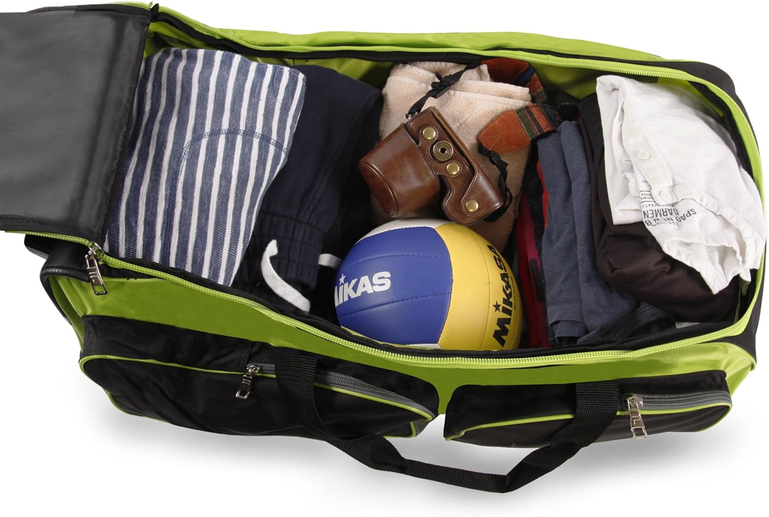  | Fila 32" Lightweight Rolling Duffel, Neon Lime, One Size | Travel Duffels