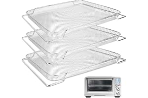 JOYCUBE Air Fryer Basket Replacement for Breville Smart Oven Air Fryer Pro, 3Pcs Stainless Steel Mesh Baskets Air Fryer Accessories Basket for Oven - Dishwasher and Over Safe