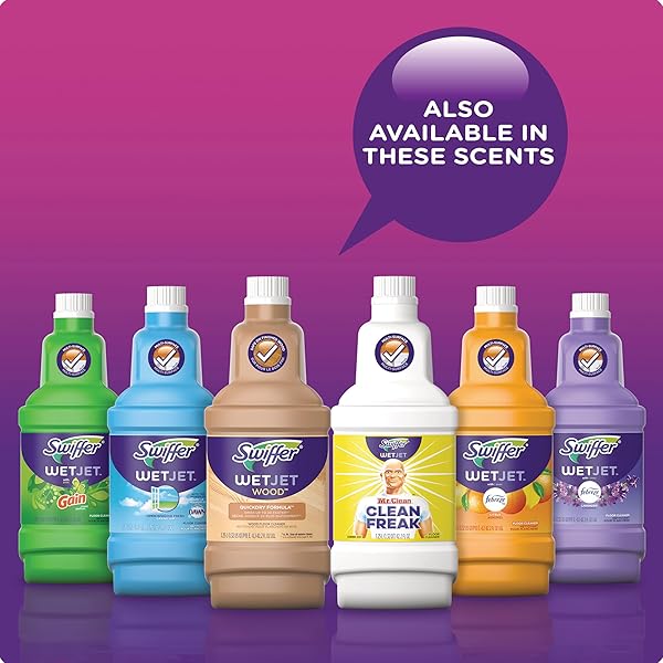 SWIFFER WETJET CLEANING SOLUTION REFILL 42 OZ – OPEN WINDOW FRESH SCENT – 4 PACK