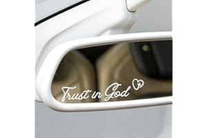 BOLOBALA 3X Trust in God Rearview Mirror Decals, Automotive Vinyl Rear View Mirror Decorative Stickers, Waterproof Trust in God Stickers for Car Truck Laptop (White)
