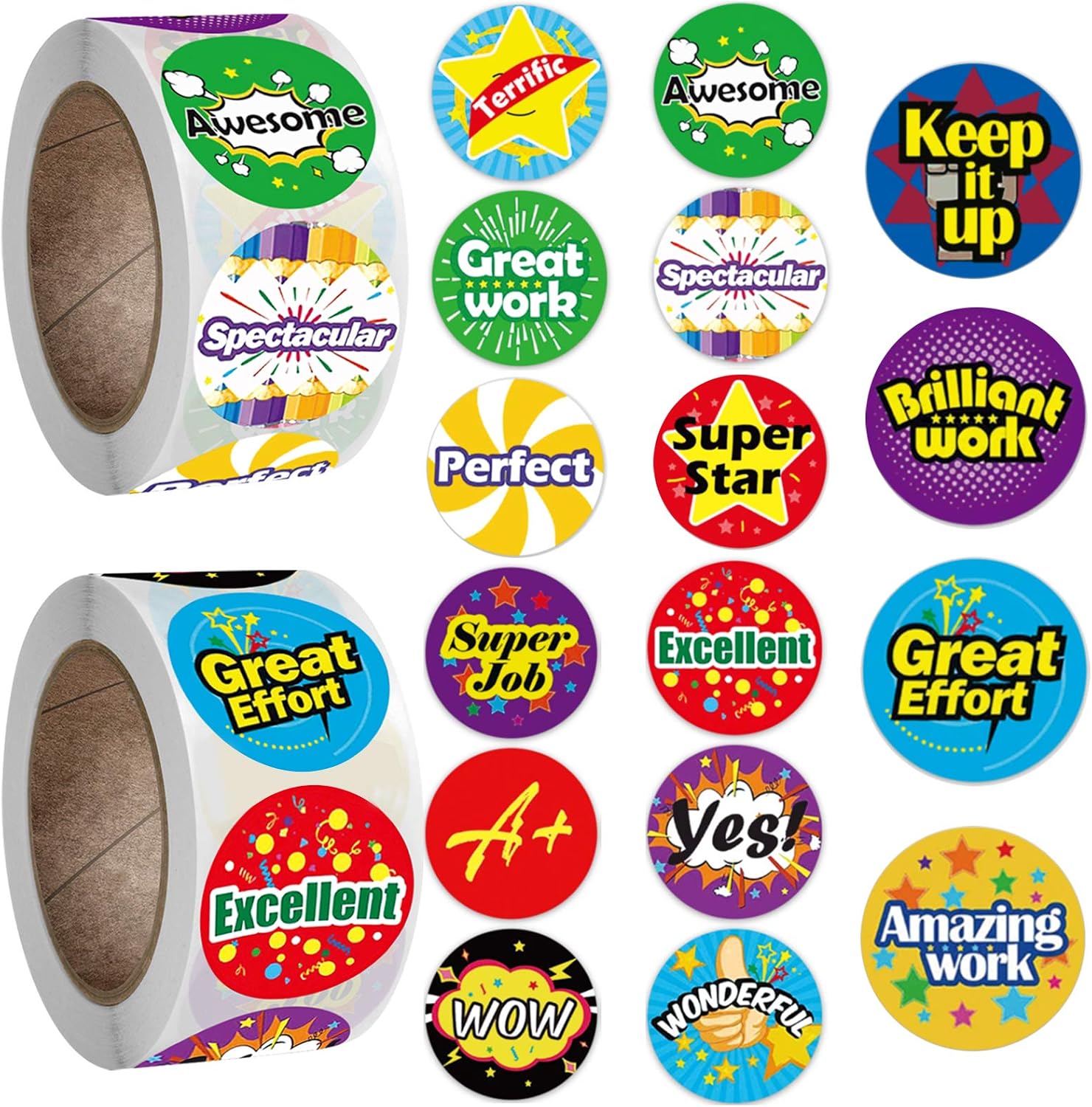 1000 PCS Reward Stickers for Teachers School Stickers for Kids in 16 Designs