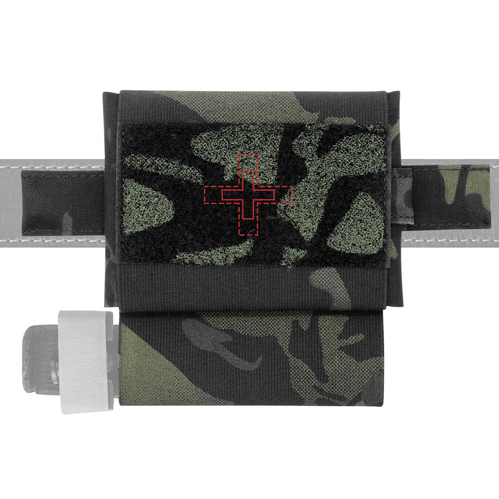 Qavctw Molle Tactical Pouch Belt IFAK Micro Med Kit Pouch with TQ Holder, Small Medical Emergency First Aid Bag Pouch Portable Micro Trauma Kit Empty Pouch Bag