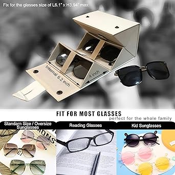 PU Eyeglasses Storage Case Box Multiple Hanging Eyewear Holder Display SMARTTOP 5-Slot Travel Sunglasses Organizer Collector