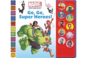 Marvel Beginnings Spider-man, Hulk, Capatian Marvel and More! - Go, Go, Super Heroes! 10-Button Sound Book - PI Kids