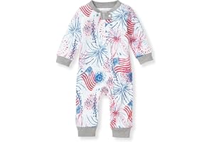 Burt's Bees Baby Boys Sleep and Play Pjs, 100% Organic Cotton One-piece Zip Front Romper Jumpsuit Pajamas