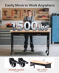 VEVOR Adjustable Workbench, 60-inch Garage