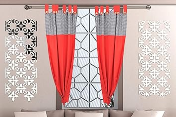 Buy Alemah Button Type Loop Cotton Window Curtain For Summer With