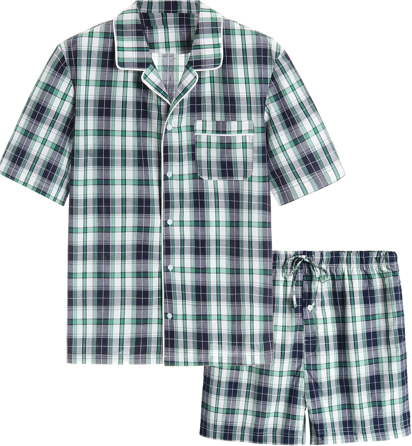 Latuza Men's Cotton Woven Short Sleepwear Pajama Set XXL