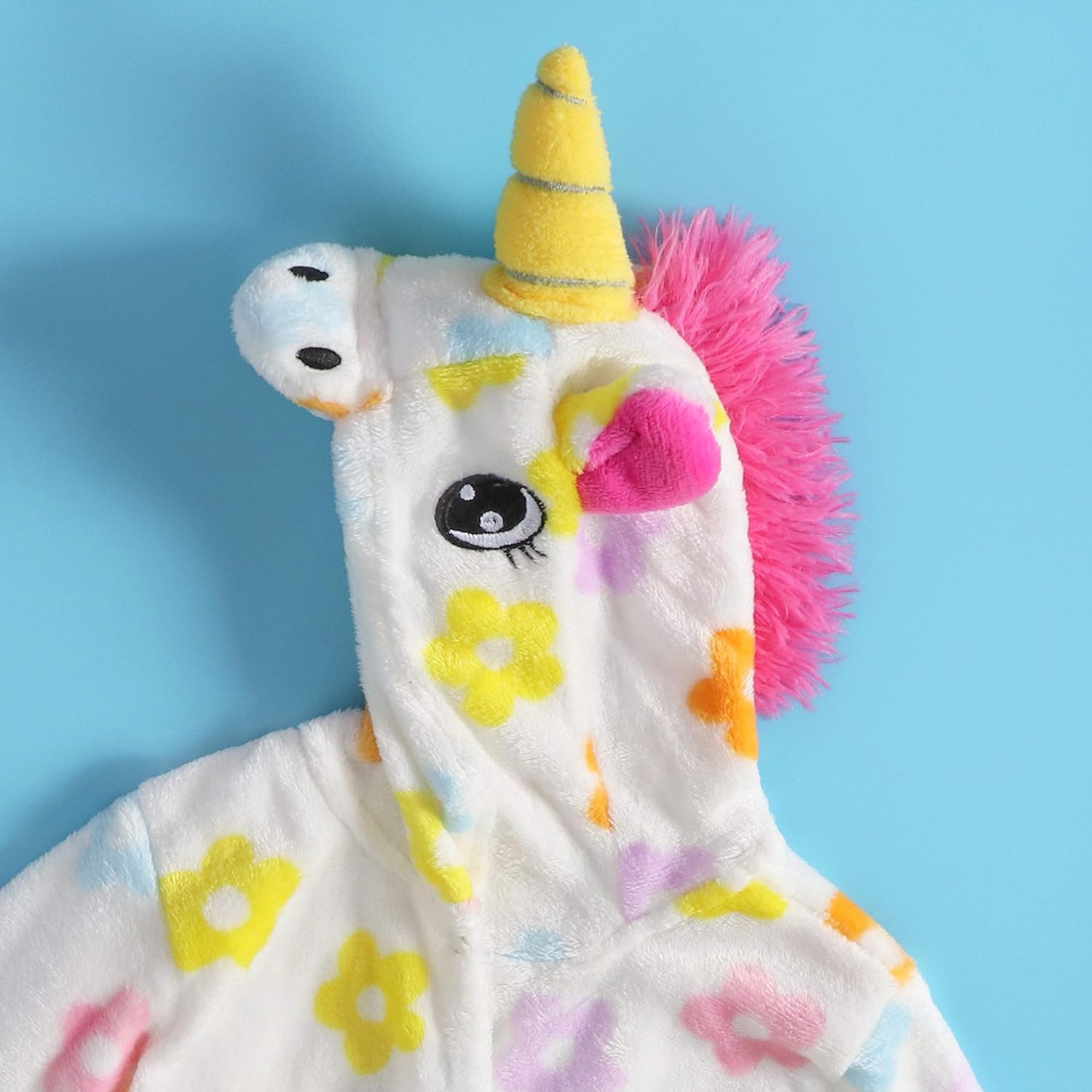 Soft Plush Animal Unicorn Hooded Robe for Baby Girls: Clothing