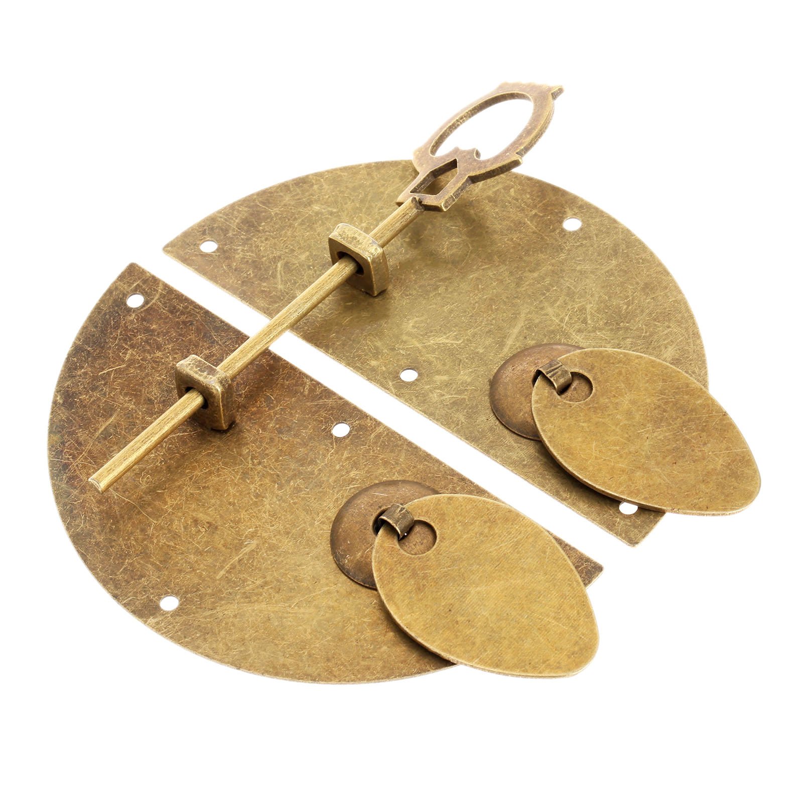 Dophee Knocking Pull Lock Latch Handle Chinese Ancient Style Door Furniture Hardware with Bolt