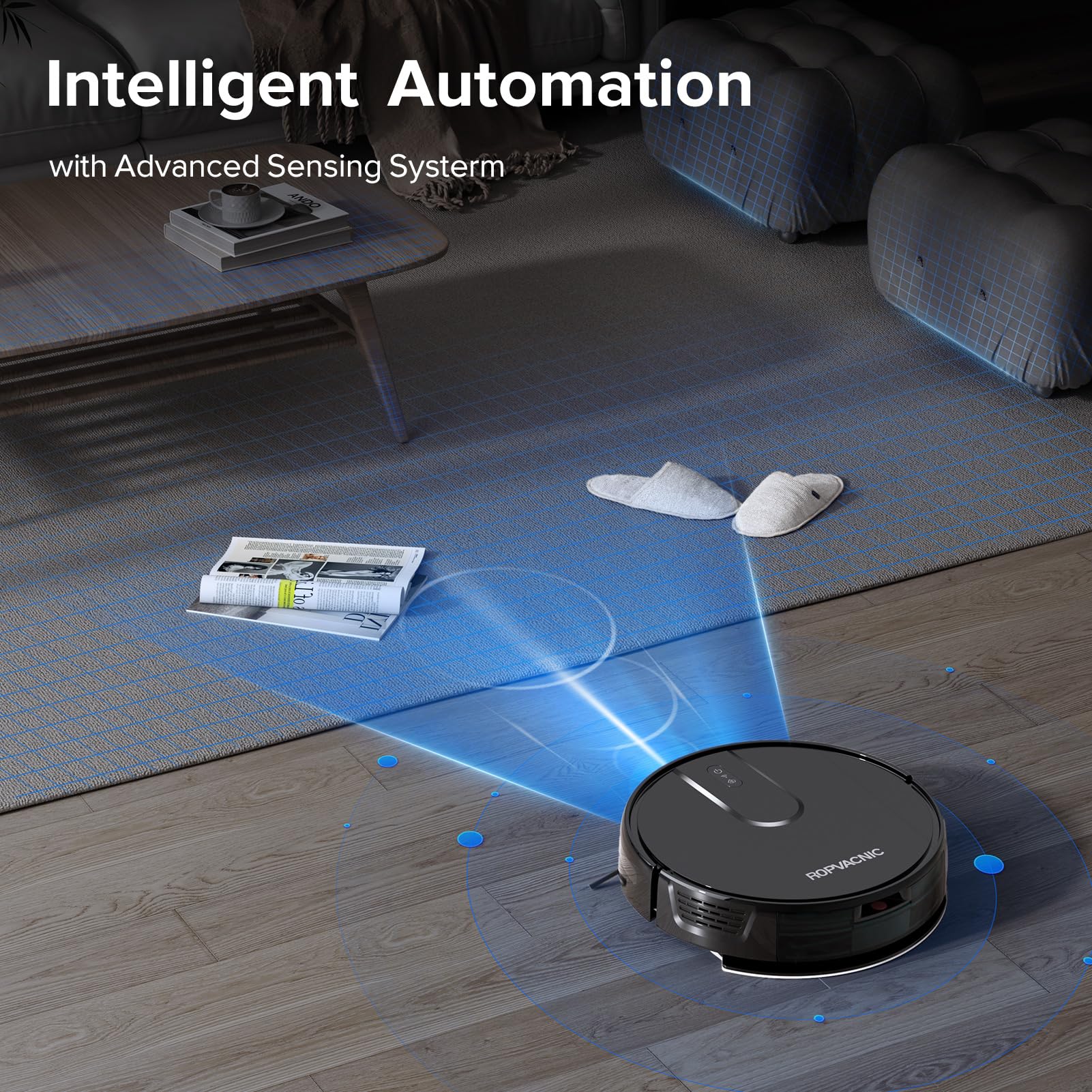 ROPVACNIC Robot Vacuum Cleaner Robot Vacuum and Mop Combo with 4000Pa Suction, Personalized Cleaning Adjustments, Self-Charging Robotic Vacuum Cleaner, Advanced Obstacle Avoidance - Image 4