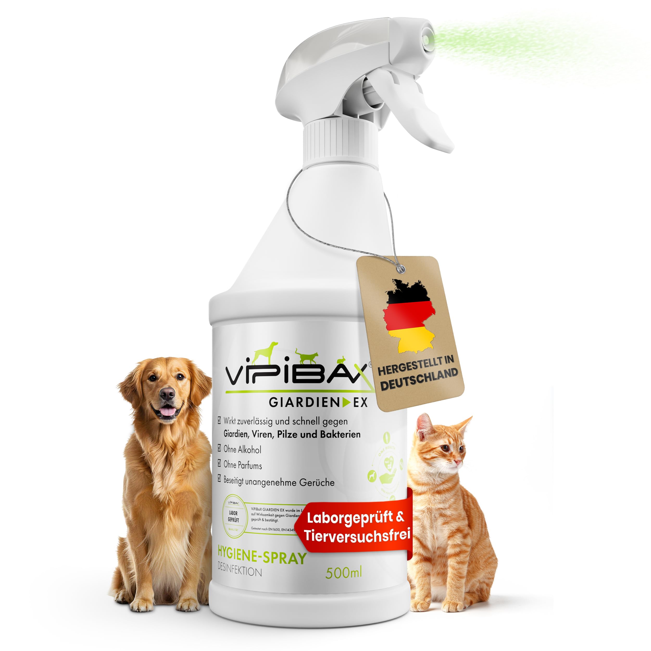 VIPIBAX Giardia Ex Hygiene Spray - designed specifically for households with pets and promotes good hygiene against giardia, viruses, fungi, and bacteria -