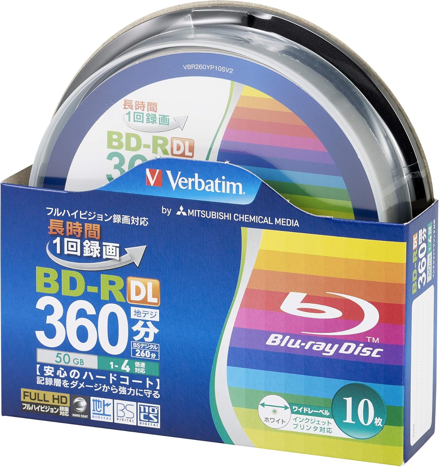 Electronics Blank Media 10 Verbatim Bluray Disc 50 GB BD R DL Dual 
