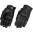 Milwaukee Leather MG7500 Men's Black Perforated Leather Gel Padded Palm Motorcycle Hand Gloves W/ 'Rubberized Hard Knuckle’ For Protection