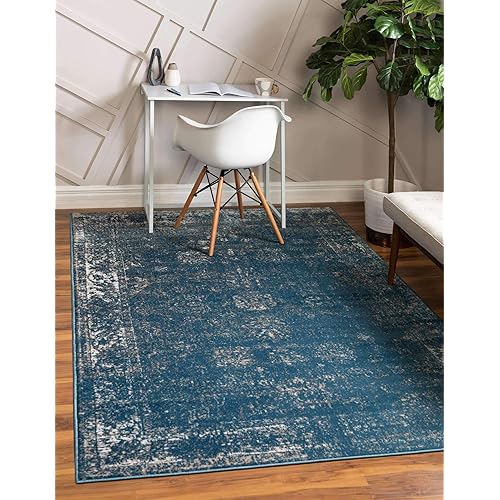 Unique Loom Sofia Collection Traditional Vintage Area Rug, 2' 2" x 3', Blue/Ivory