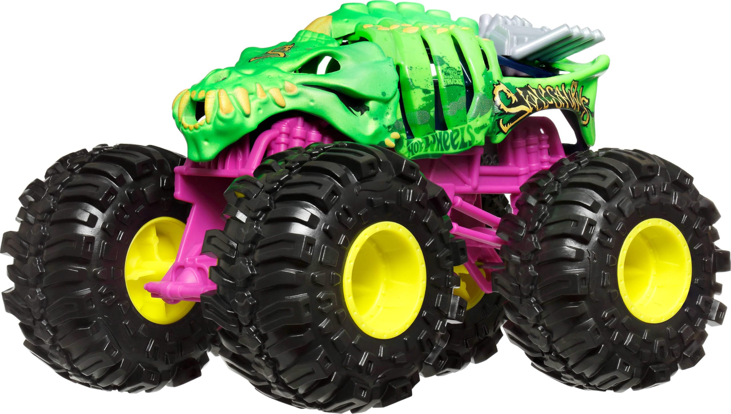 Hot Wheels Monster Trucks, Oversized Monster Truck, 1:24 Scale Die-Cast Toy Truck with Giant Wheels and Cool Designs