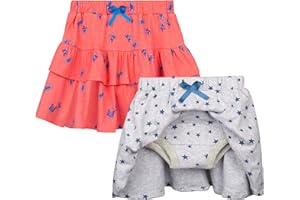 BIG ELEPHANT Potty Training Underwear for Girls, Ruffle Diaper Skirt Shorts, Soft and Absorbent Cotton Training Pants