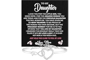 LARVINCY To My Daughter Bracelet from Mom and Dad with Heartfelt Message, Mother to Daughter Gifts from Mom, Bracelet for Daughter from Mom, Dad Daughter Bracelet from Dad, Birthday Gifts for Daughter Adult