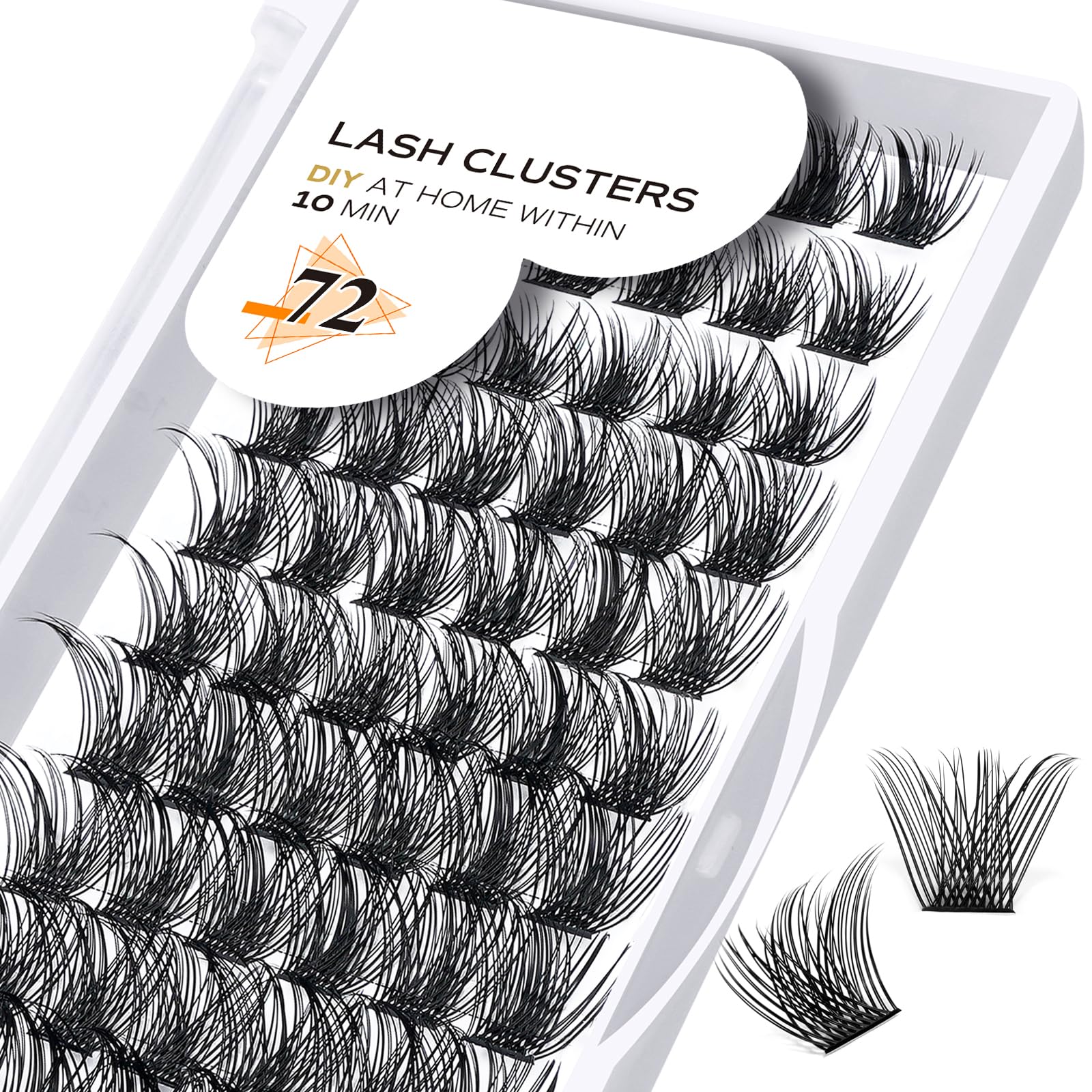 B&Q Lash Clusters Wispy B02, Eyelash Clusters 72PCS Cluster Eyelash Extensions, D Curl Lash Cluster 8-16mm Natural Individual Lashes Volume False Eyelashes Clusters with Soft Band(B02-D-8-16MIX)
