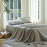 DOZ Sheet Set, 100% Viscose derived from Bamboo, Organically Grown, Buttery Soft, Cooling Sheets, High GSM, Deep Pockets - 3 Piece - 2 Pillowcases 1 Fitted Sheet (Dove, Queen)