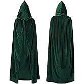 American Trends Unisex Hooded Robe Cloak Adults’ Velvet Lightweight Overcoat Cloak for Halloween Cosplay Costumes