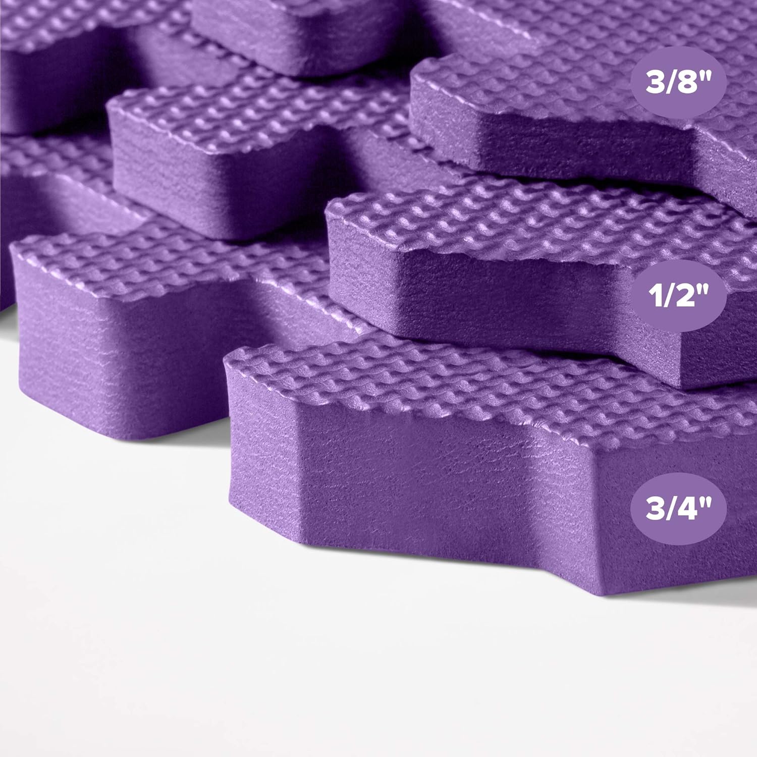 We Sell Mats 3/8 Inch Thick Multipurpose Exercise Floor Mat with EVA Foam, Interlocking Tiles, Anti-Fatigue for Home or Gym, 24 in x 24 in : Sports & Outdoors