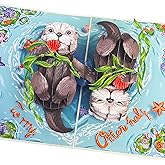HEARTAGS- Pop Up Valentines Card, Otter Couple Valentines Day Card For Wife, Husband, Him, Her, Girlfriend, Boyfriend, Adults | 6x8 in 3D Funny Valentine Cards Pop Up, Anniversary Cards With Envelope