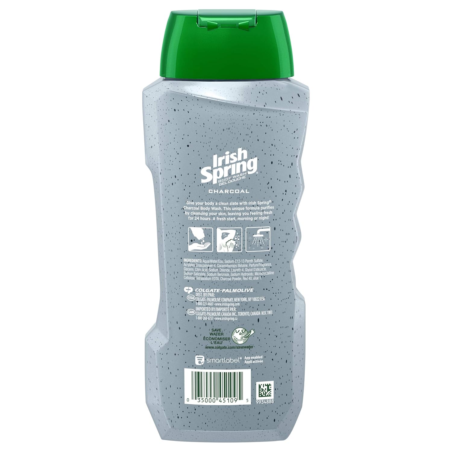 Irish Spring Charcoal Men's Body Wash, Pure Fresh - 18 fluid ounce (6 Pack) : Beauty