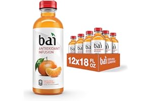 Bai Flavored Water, Costa Rica Clementine, Antioxidant Infused Drinks, 18 Fluid Ounce Bottle (Pack of 12)