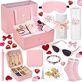 Skylety 10 Pcs Valentine's Day Birthday Gifts for Mother, Best Mom Gifts Basket Box from Daughter Kids Mother-in-law New Mom Set for Valentines Presents Wife from Husband Women Birthday(Lovey Style)