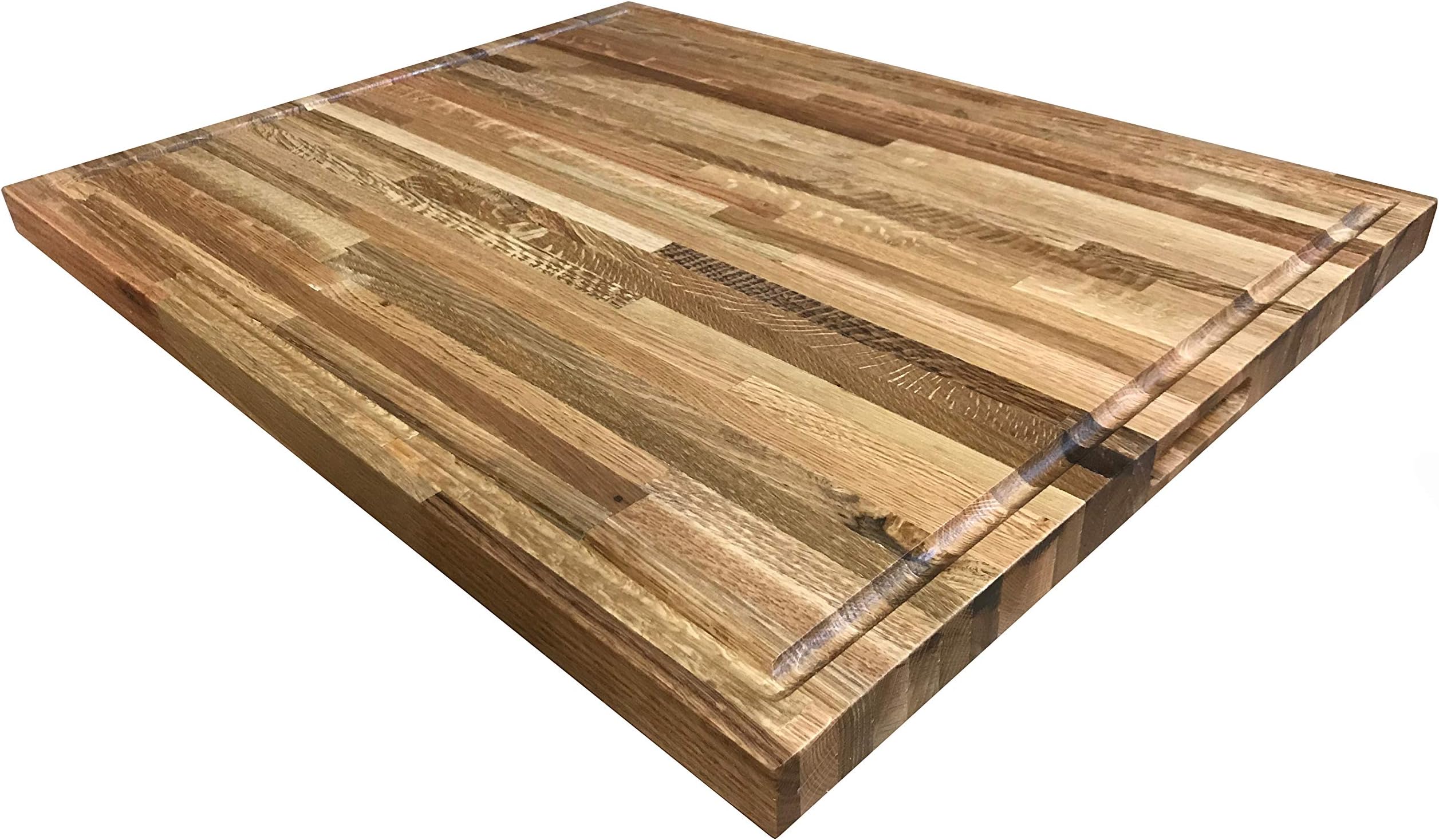 18 x 36 Cutting Board Oak Butcher Block - Solid Butcher Block w/ Juice Groove