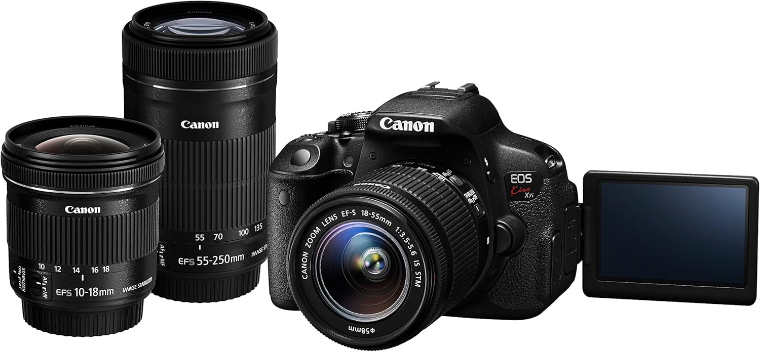 Canon DSLR Camera EOS Kiss X7i Triple Zoom kit EFS1018mm