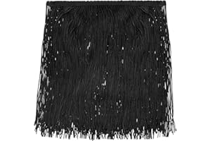 uxcell 10 Yards 8 Inch Chainette Fringe Trim Tassel Sewing Lace Trim Polyester Fringe Trim Ribbon for DIY Sewing Crafts Cloth