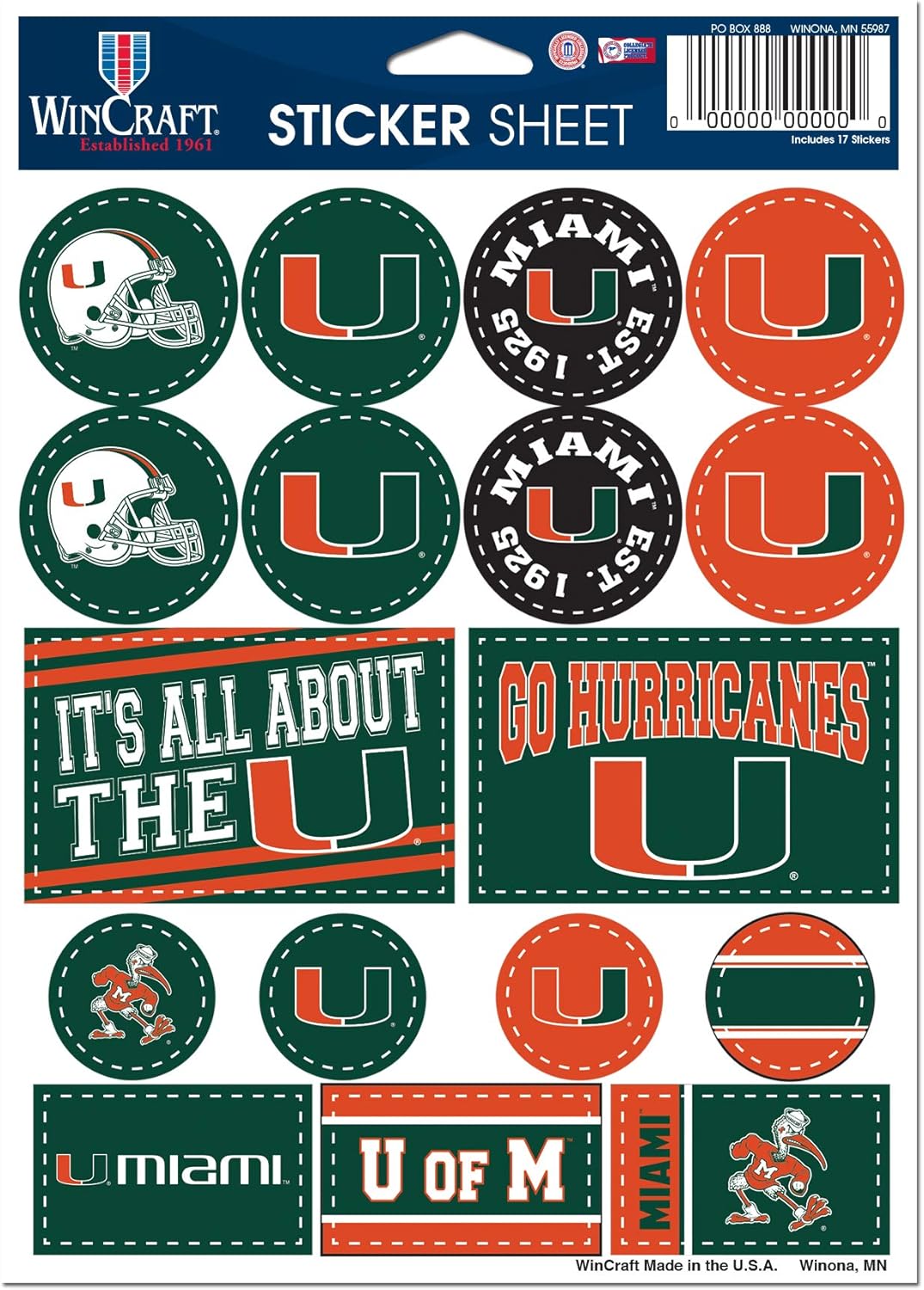 WinCraft NCAA University Miami Hurricanes 5