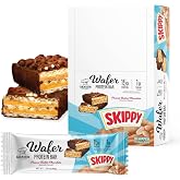 Genius Gourmet SKIPPY&reg; Peanut Butter Chocolate Flavored Wafer Protein Bars | 10 Count, 15g Protein per serving (30% DV), 1g Sugar, Chocolatey Snack Bar