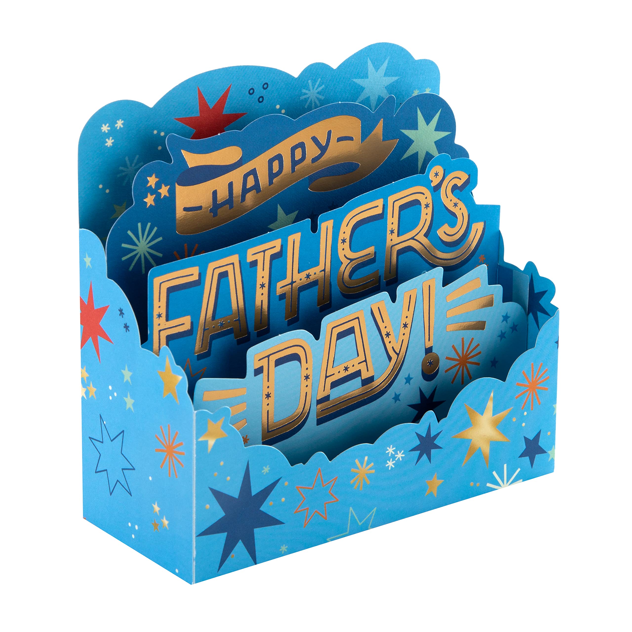 Hallmark 3D & Pop Up Fathers Day Card for Dad - Paper Wonder Bright Stars Design, Blue