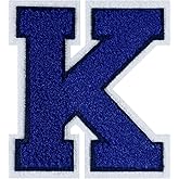 4.5 Inch Blue Chenille Letter Patch – Iron On & Sew On Varsity Alphabet for Letterman Jackets, Hoodies, T-Shirts, Jeans, Bags & Backpacks – DIY Clothing Decoration, Holiday Craft & Gift (1 PC)