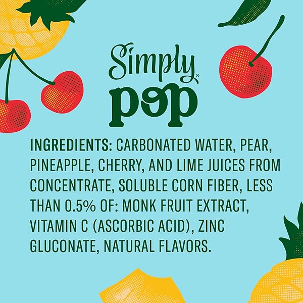 SIMPLY POP PREBIOTIC SODA FRUIT PUNCH CANS, 12 FL OZ, 12 PACK