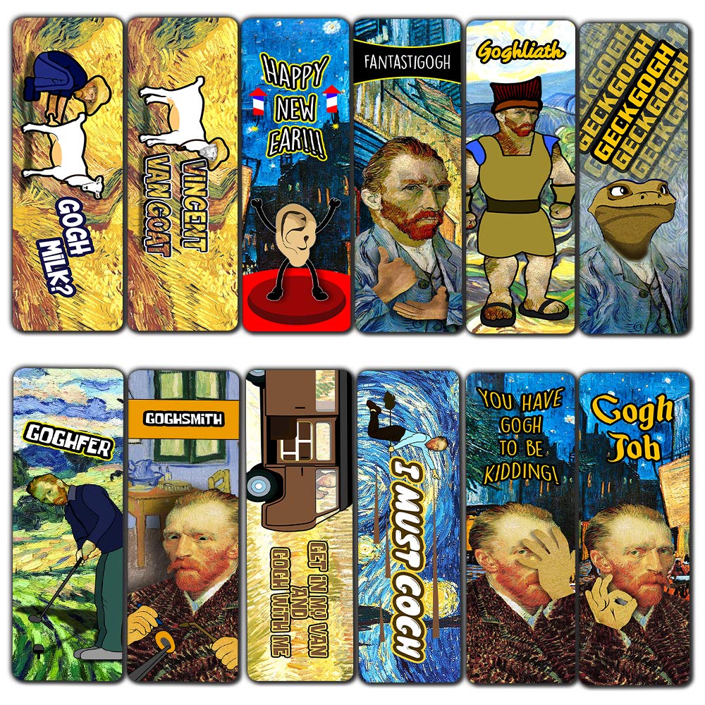 Creanoso Obsessed with Van Gogh Bookmarks Series 4 (30-Pack) – Assorted Page Clippers Bulk Pack Set – Artists Rewards Incentives – Stocking Stuffers Gift Ideas for Men Women – Cool Giveaways